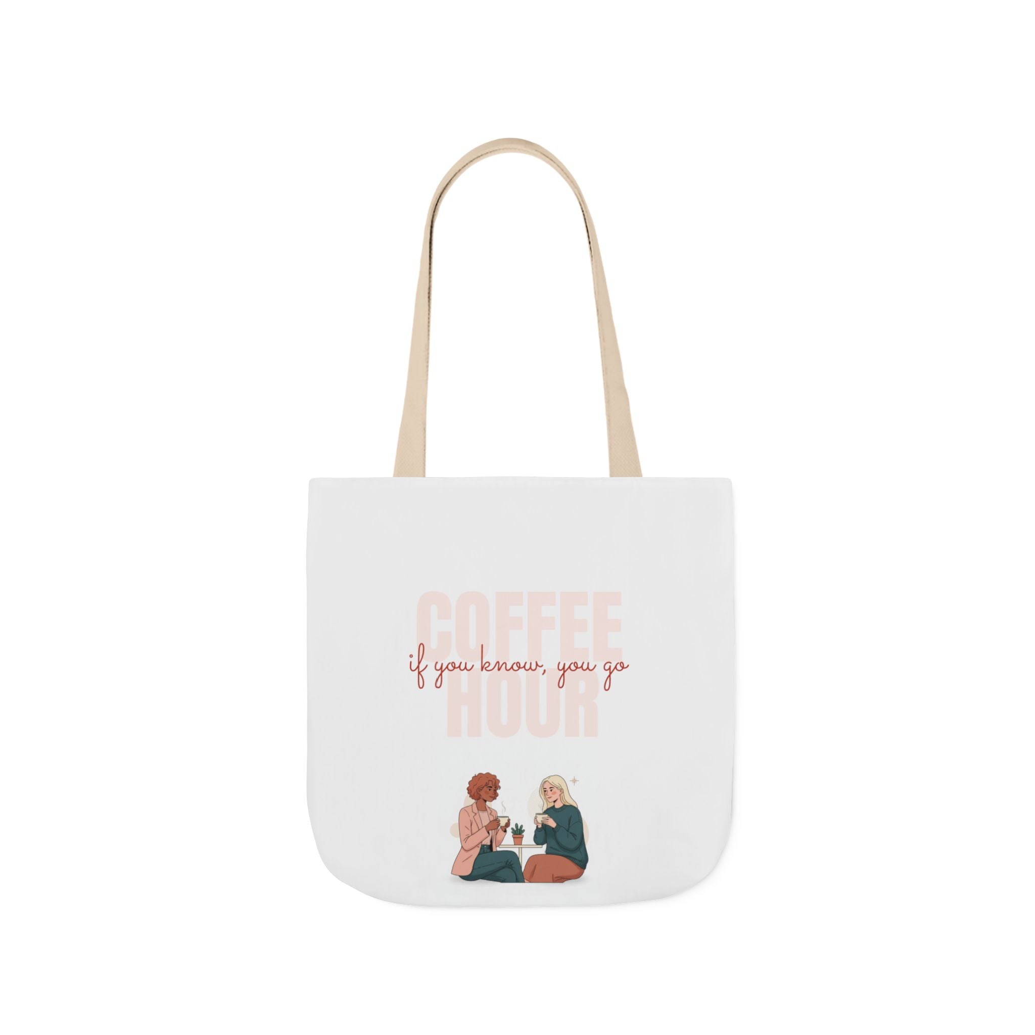 Coffee Hour Tote Bag — "If You Know, You Go; If You Go, You Know" Illustrated Canvas Tote