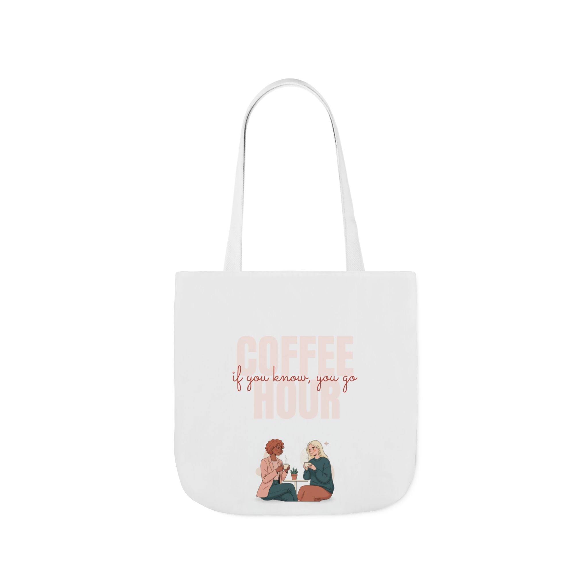 Coffee Hour Tote Bag — "If You Know, You Go; If You Go, You Know" Illustrated Canvas Tote