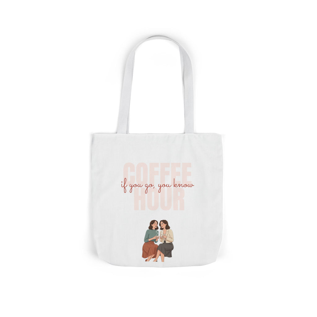 Coffee Hour Tote Bag — "If You Know, You Go; If You Go, You Know" Illustrated Canvas Tote